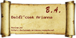 Belácsek Arianna névjegykártya